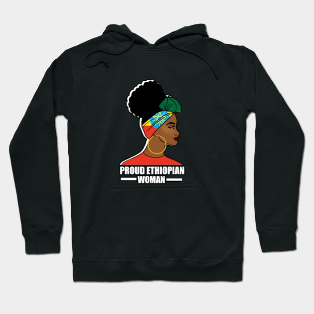 Proud Ethiopian Woman, Ethiopia Flag, Afro African Hoodie by dukito